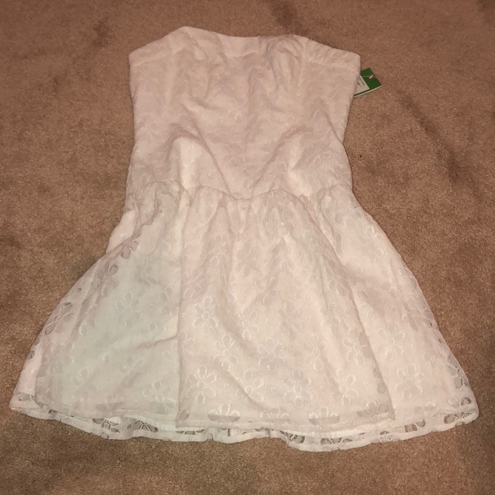 Lily Pulitzer strapless white lace dress